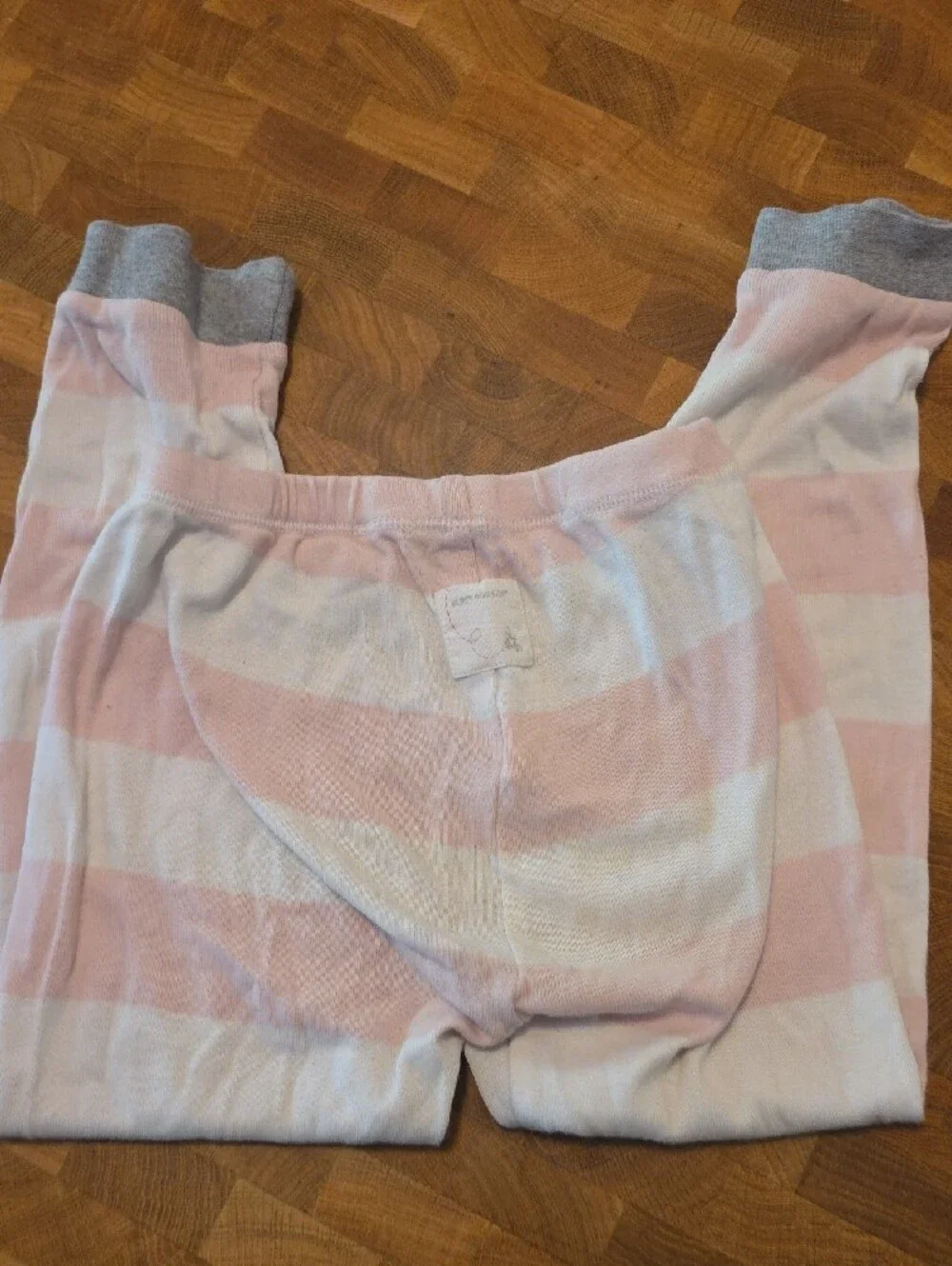 Burt's Bees Pink and White Striped Kids Pajama Bottoms